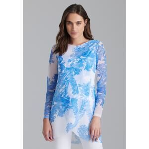 Ala Von Auersperg Diane Sheer Mesh Top in Blue Coral Medium